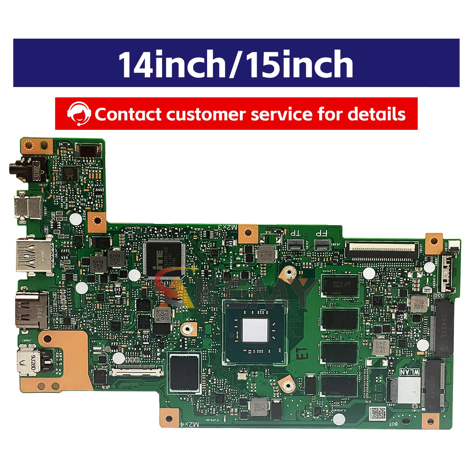 For ASUS Mainboard E510MA Laptop Motherboard Vivobook E510M CPU N4020 N4120 N5030 4GB 8GB RAM 0G/32G/64G/128G-SSD 100% Tested