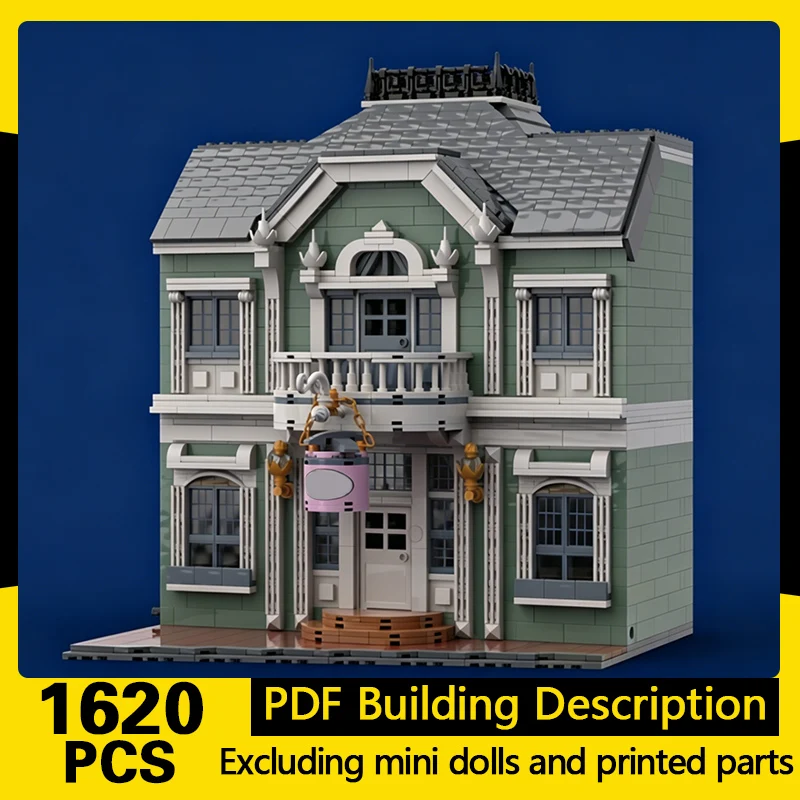 

City Street View Model MOC Building Bricks Small Town Hat Shop Modular Technology Gifts Holiday Assemble Children Toys Suit