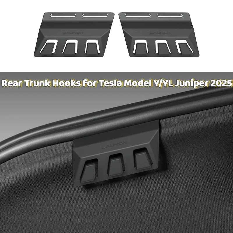 

For Tesla Model Y/YL Juniper 2025 Side-Mounted Hidden Storage Hook Holder ABS 2Pcs Rear Trunk Hooks Interior Car Accessories