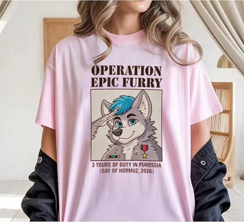 OPERATION EPIC FURRY Y2k Humor T-Shirt, Lustiges 3-Touren-in-Purrrssien-Sarkasmus-Witz-T-Shirt, Fuchs-Kleidungsartikel für Männer und Frauen als Geschenk – Detail 5