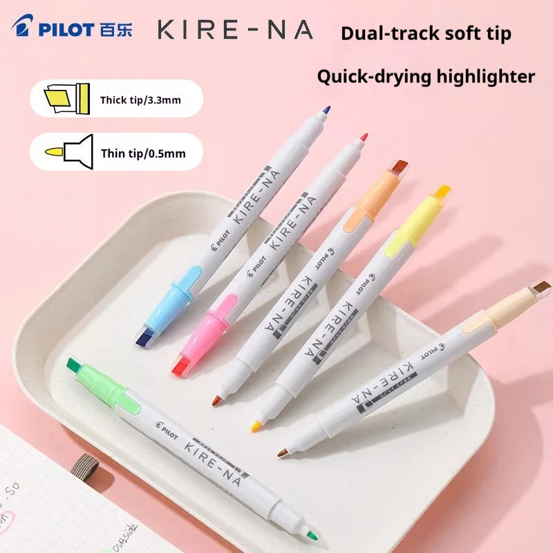 

Pilot KIRE-NA Color Dual Tip Highlighter Japanese Stationery Quick Dry Fluorescent Marker Pens Drawiting for School Student