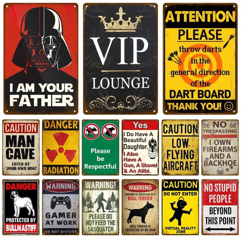 Caution Warning Metal Sign For Safety Signs Danger Beware Tin Sign Plate Home Wall Decor Vintage Plaque Home Art Painting Poster
