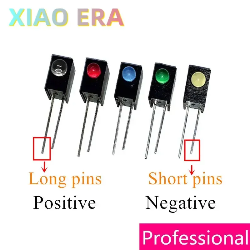 1000pcs 3MM Single hole Side led holder with led 1 hole 90 Degree Red Yellow Blue Green White LED Black Plastic Holder