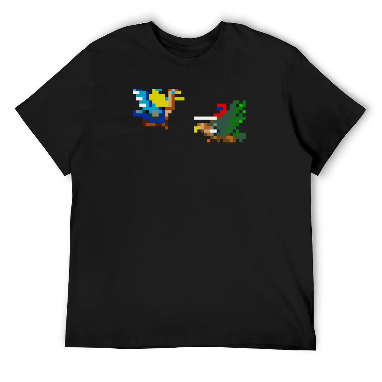 8-Bit Jousting Ostriches T-Shirt plus size clothes sweat Men's t shirts