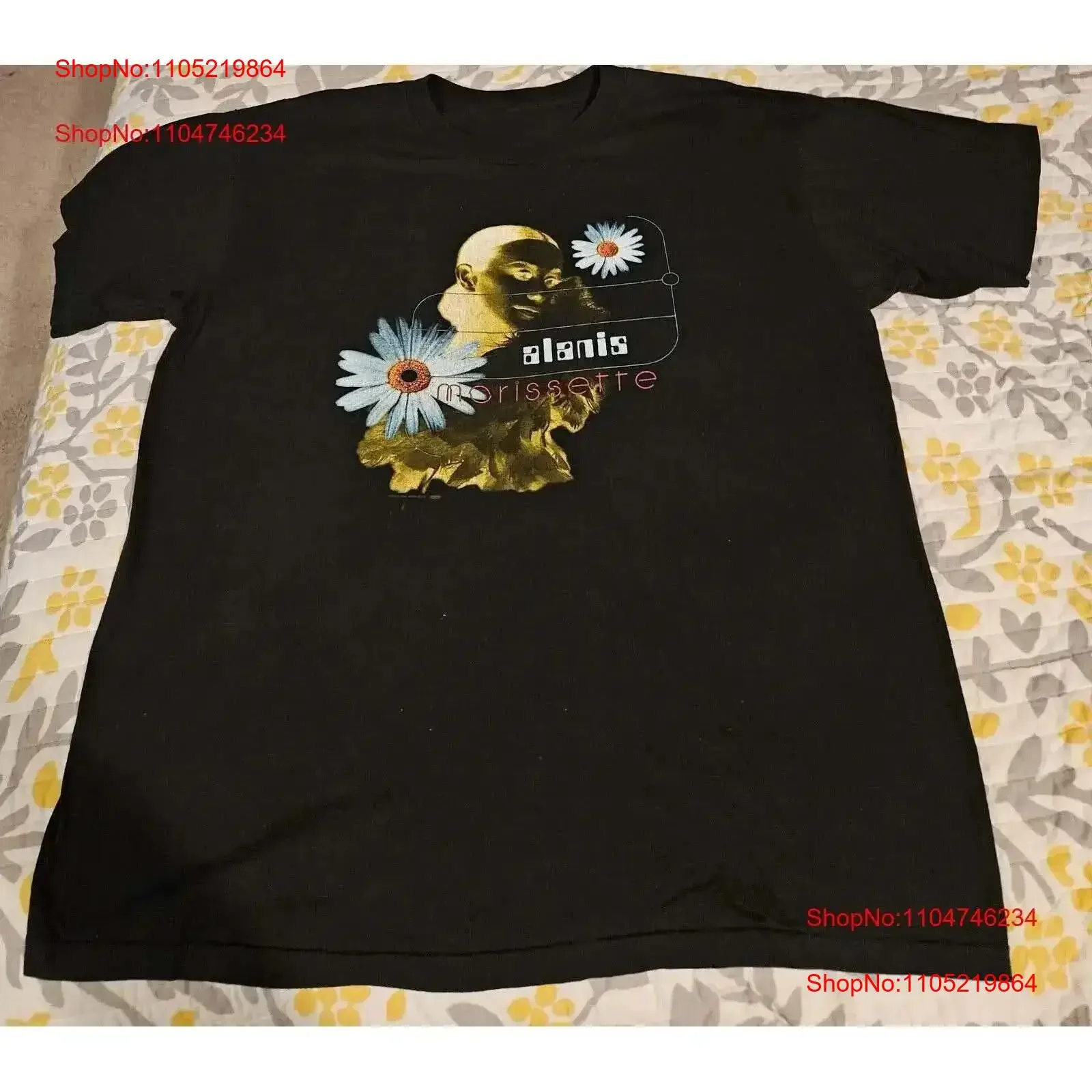 Alanis Morissette 1side Black Color All Size T Shirt vintage Washed Casual Stretched streetwear Slightly Breathable vintage