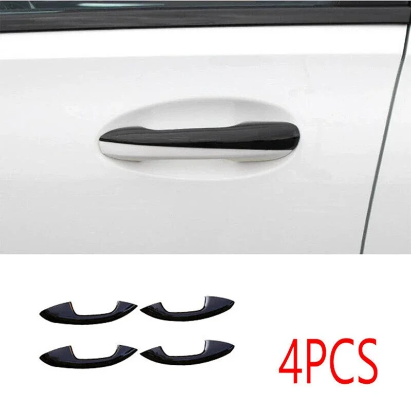 4Pcs Exterior Door Handle Trim Cover Stickers For Mercedes-Benz C/ E/GLC/GLB/ A/B/GLE/GLS/CLA/GLA-Class Glossy Black