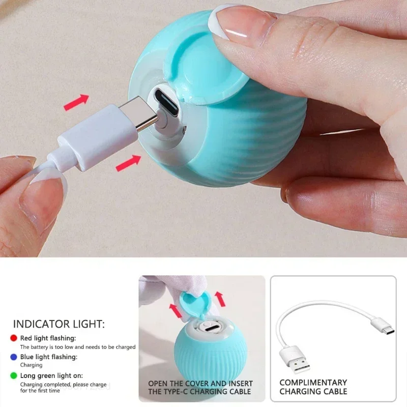  Cat Interactive Ball Smart Cats Toy Electronic Interactive Playing Pet Toys Indoor Automatic Rolling Magic Ball Supplies