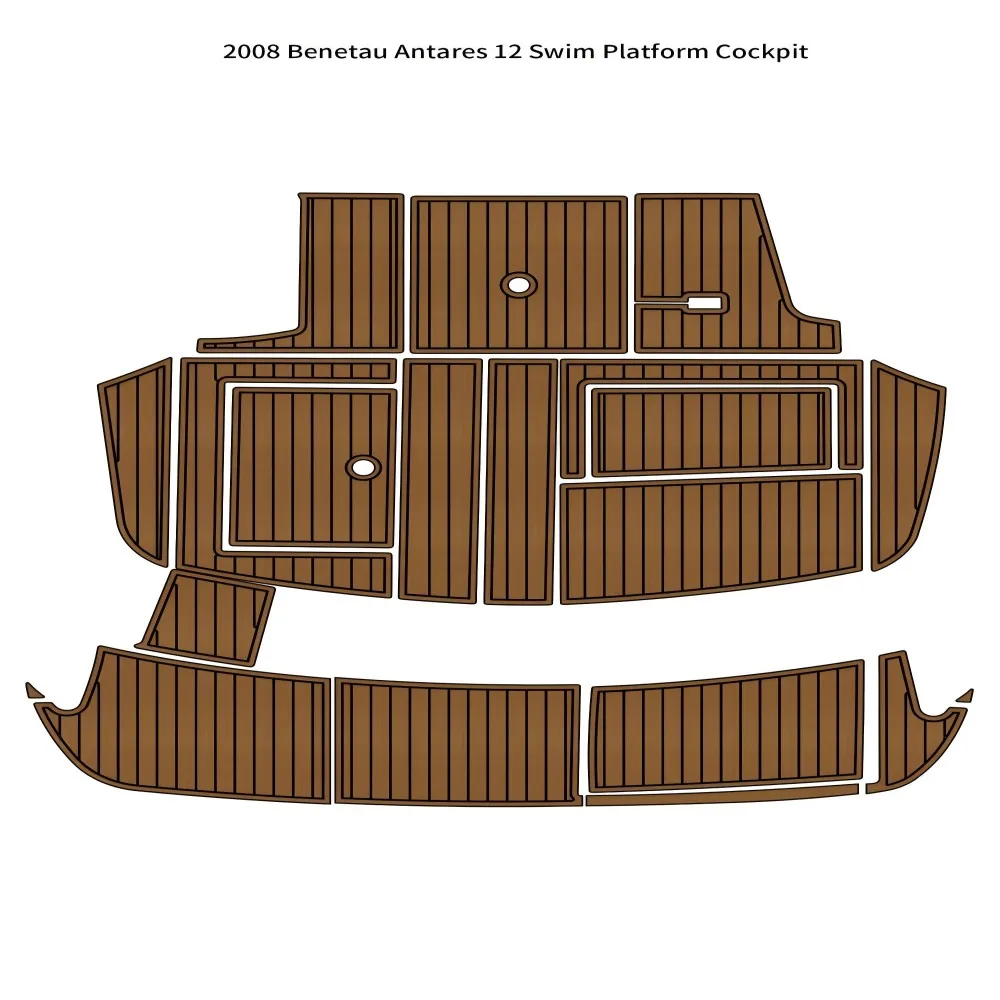 2008 Beneteau Antares 12 Swim Platform Cockpit Pad Boat EVA Foam Teak Floor Mat SeaDek MarineMat Gatorstep Style Self Adhesive