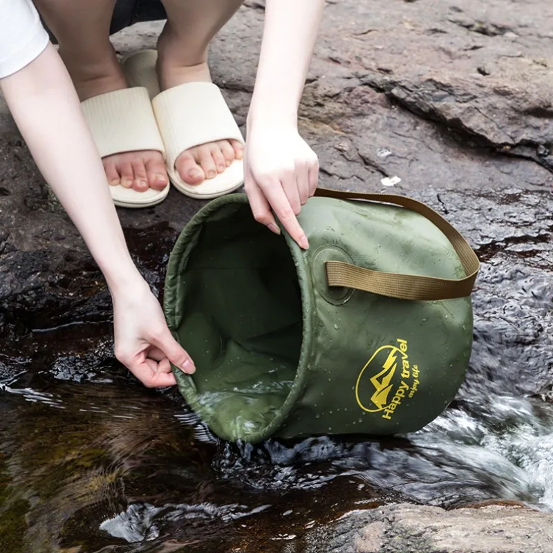 10L/20L Portable Outdoor Fishing Bucket Multipurpose Folding Water Storage Bag Travel Camping Water Bucket