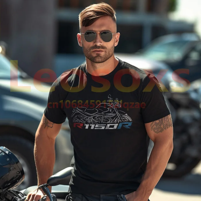 Summer new R1150R hot sale popular men's BMW 100% cotton breathable sweat-absorbent T-shirt S-6XL