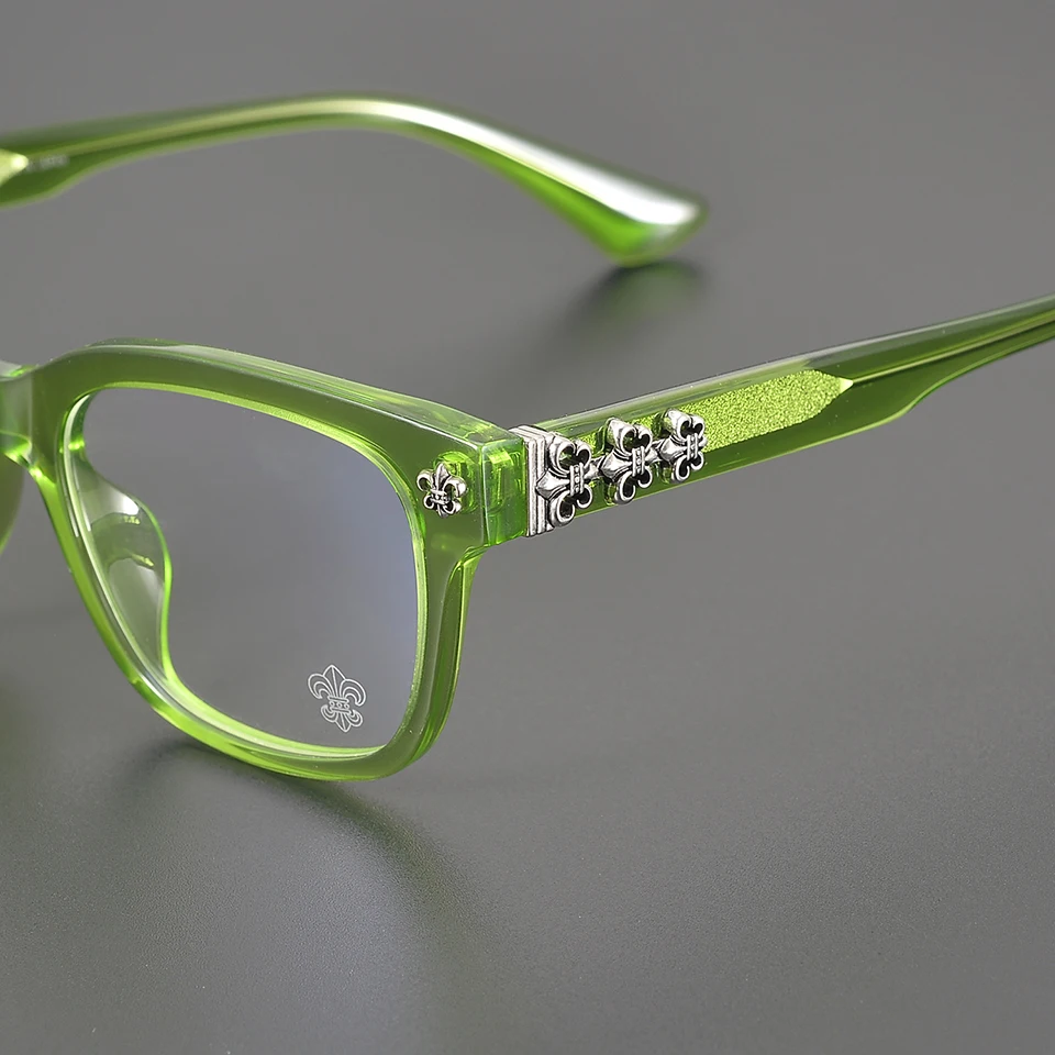 2026 New World Fashion Brand Classic Men's Luxury Glasses Casual Retro Carving Pattern Decoration Women's Acetate Eyeglass Frame