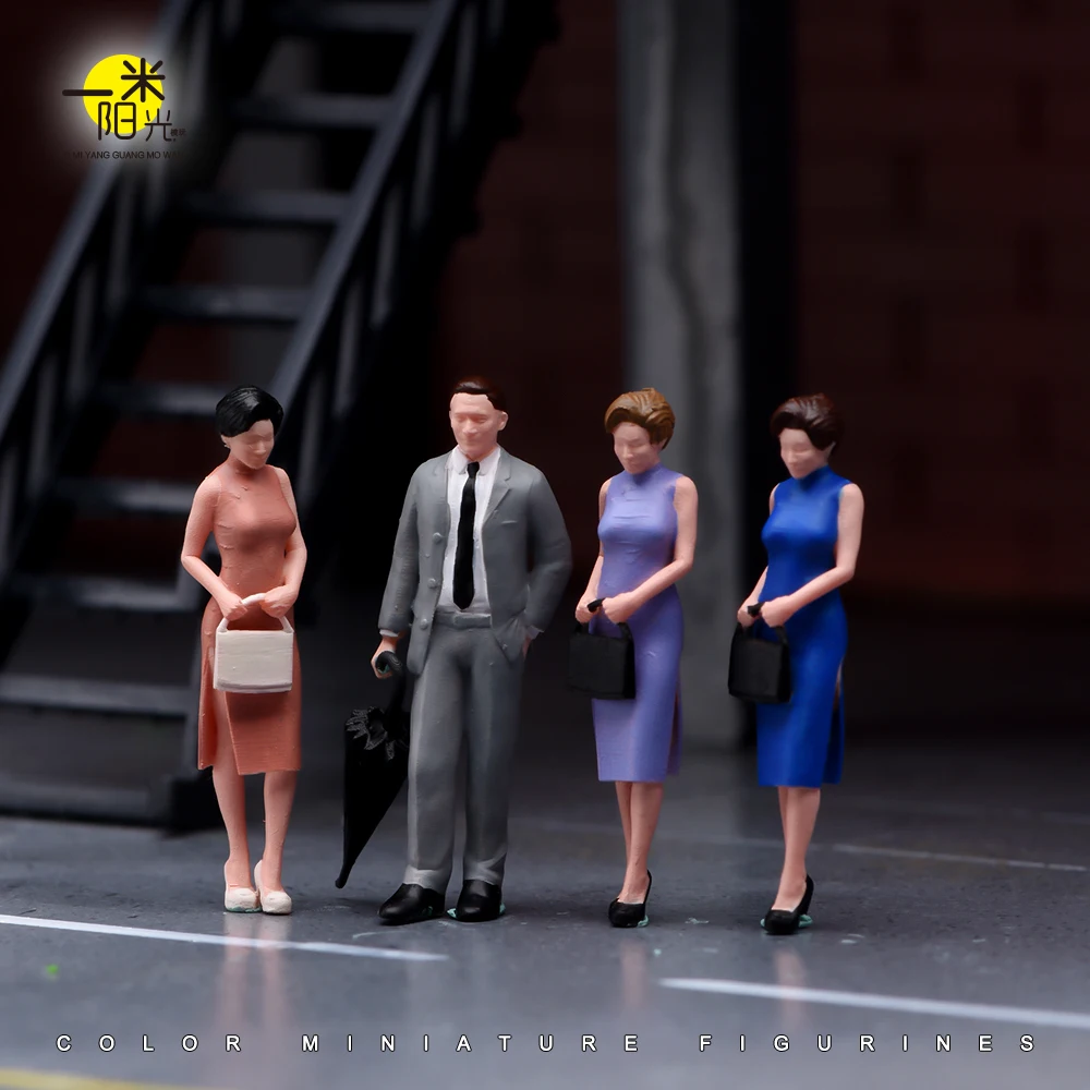 Painted Miniature 1/87 1/64 1/43 1/24 1/18 Republican Female Male Agent Couple Role Figure Mini Doll Prop Display Scene Matching