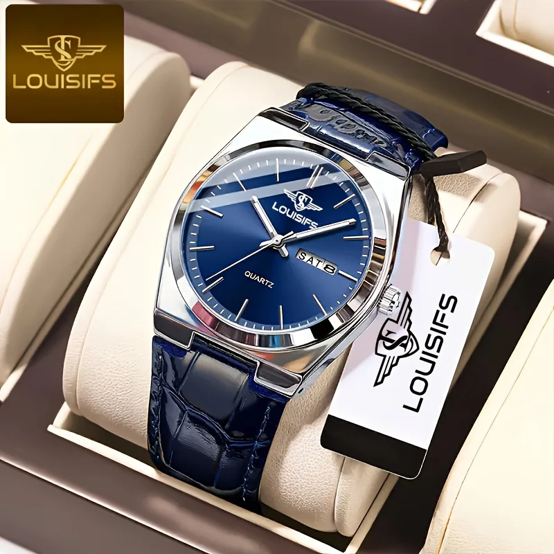 1 reloj de cuarzo de doble cara para hombre, reloj brillante resistente al agua, opción ideal para regalos