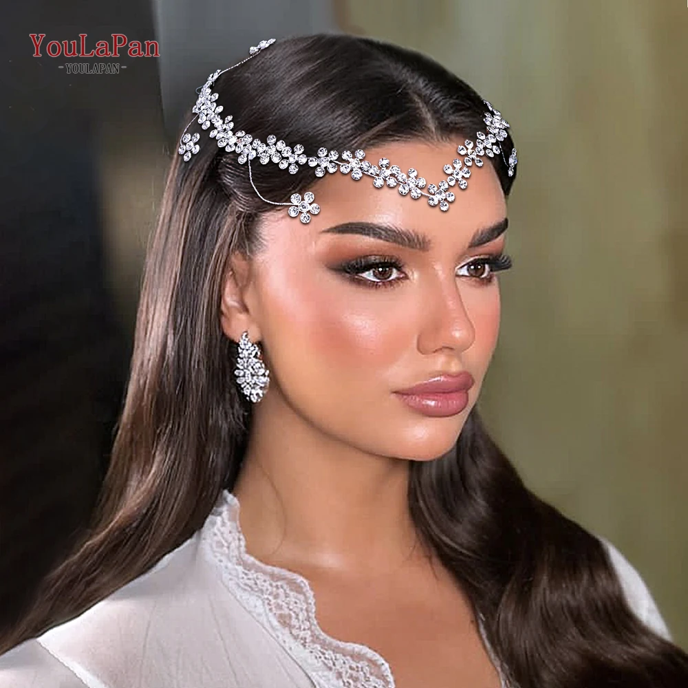 Topqueen artesanal noiva bandana strass casamento headpiece moda feminina faixa de cabelo elegante boêmio acessórios para o cabelo hp823