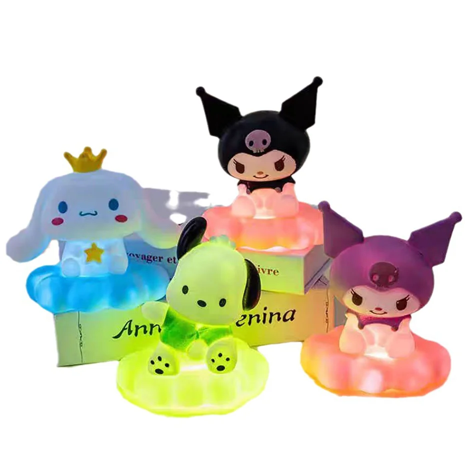 

Hello Kitty Kuromi Cinnamoroll Night Light SanrioGlowing Children Toy Bedside Lamp Anime Kawaii Cute Children Kid Present Gifts