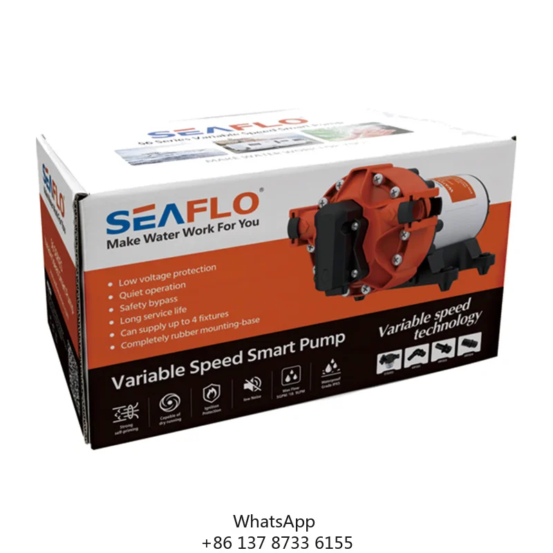 SEAFLO 12v 24v Frequency Conversion Pump 70PSI Upgraded Pump Head Diaphragm Pump
