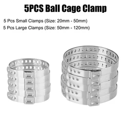 20- 50mm 50- 120mm Axle CV Joint Boot Crimp Clamp Driveshaft CV Boot Clamp Adjustable Ball Cage Clamp 5Pcs Stainless Steel