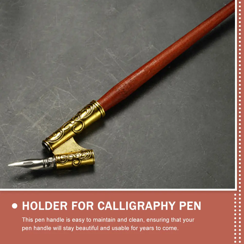 

2Pcs Wooden Calligraphy Pen Holder Oblique Nib Handle for Dip Pen Lettering Art Journaling Creative Writing Tools Accessories
