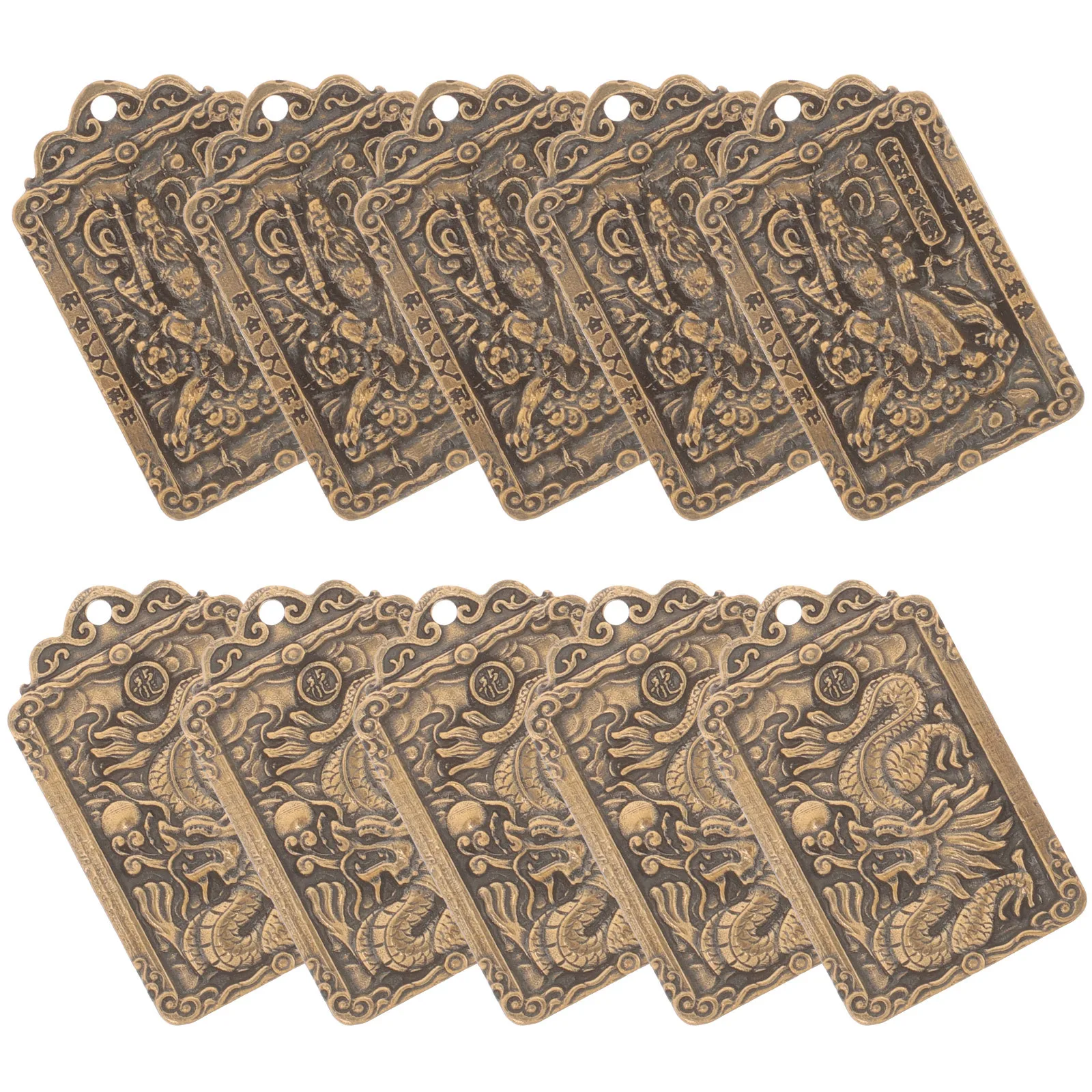 

10Pcs Gong Ming Amulet Pendant Chinese Style Wallet Luck Card God of Fortune Blessing Charm Amulet Pendant
