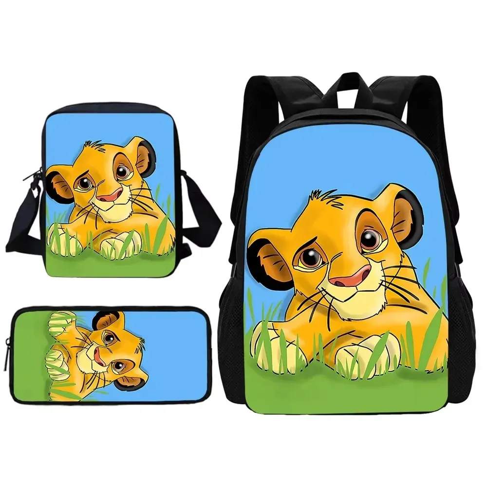

Cartoon The Lion King Simba Child School Backpack With Shoulder Bag Pencil Bags School Bags for Boys Girls Best Gift