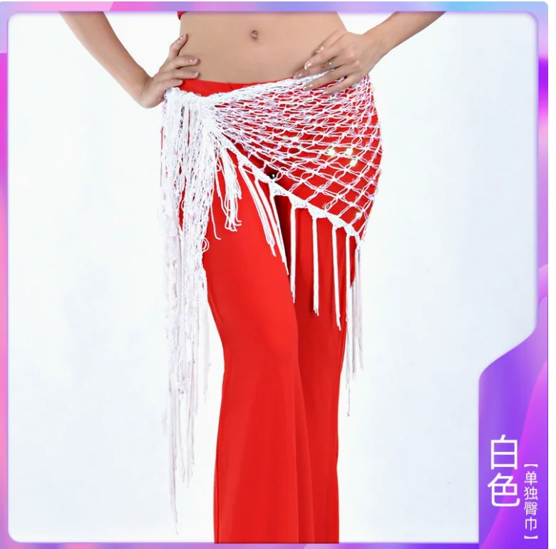 1pcs/lot woman belly dancing Triangular Shawl Wrap Hip Scarf Dancewear solid sequin hip scarf