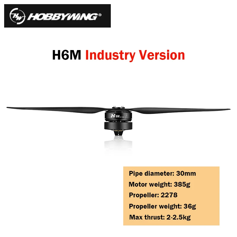 

New Hobbywing 6210 Motor 60A Electric Regulation H6M integrated 12S Power System 2278 Carbon Fiber Propeller