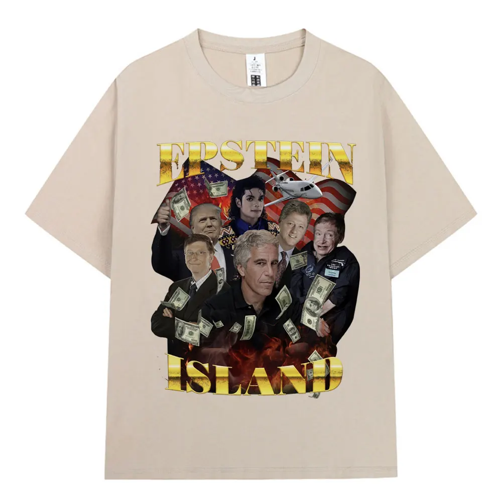 Jeffrey Epstein Graphic T Shirt Men Fashion Vintage Harajuku Short Sleeve T-shirt 100% Cotton Casual Oversized T-shirts Unisex