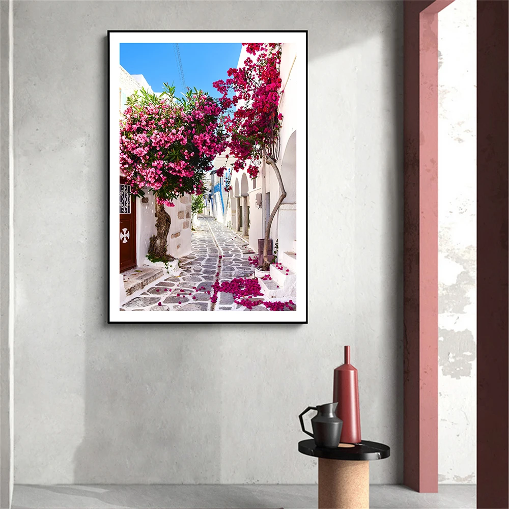 مجموعة من 3 ملصقات مطبوعة يونانية على شكل جزيرة يونانية صور ملصقات سفر Kefalonia قماش يطبع سانتوريني كوس ديكور منزلي هدية عيد ميلاد #3