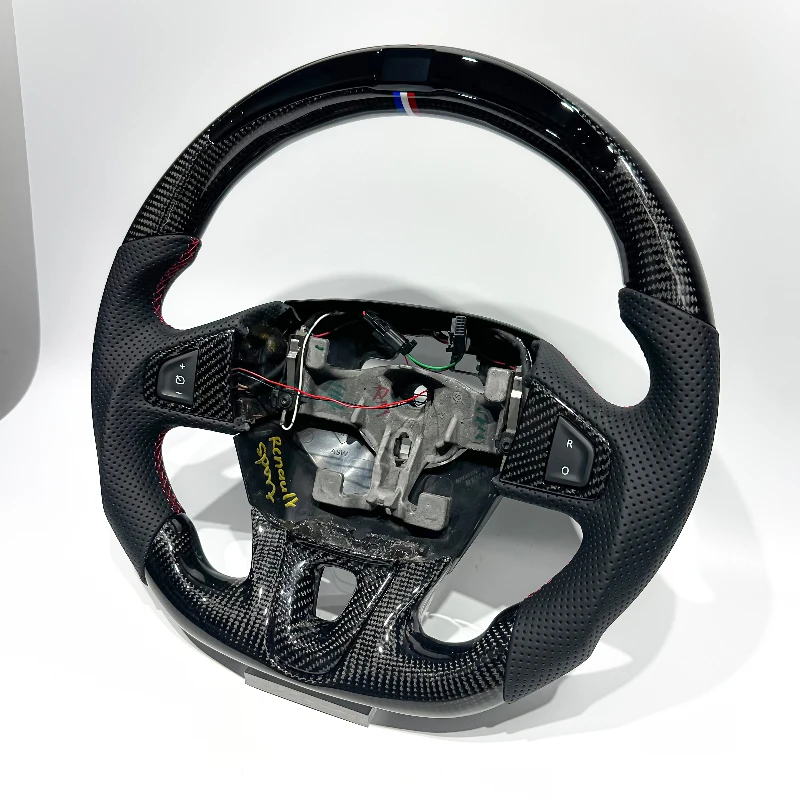 

Рулевое колесо для Renault Megane 3 со светодиодной подсветкой из углеродного волокна, популярное качество рулевого колеса для Renault Megane 3, новый дизайн