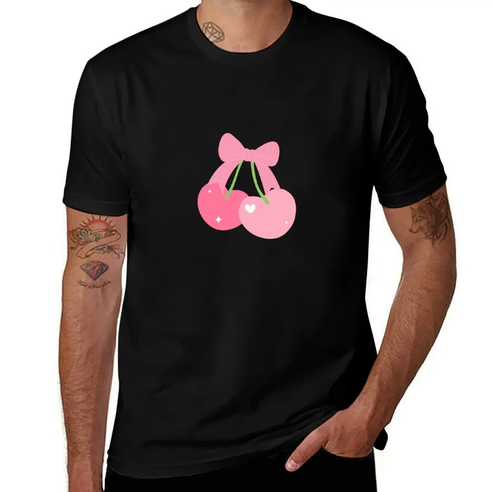 

Cherries in a Bow T-Shirt Funny t-shirt Clothing vintage customs slim fit t shirts for men