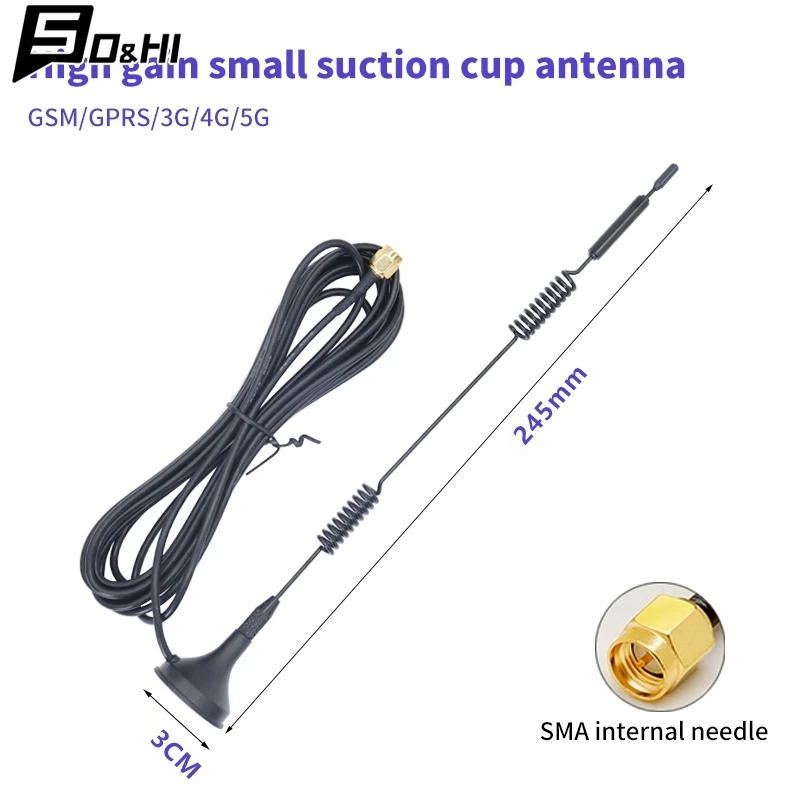 High Quality 600-6000mhz Module Small Suction Cup Antenna Receiving And Transmitting 15DBI SMA Male Aerial For Modem Router