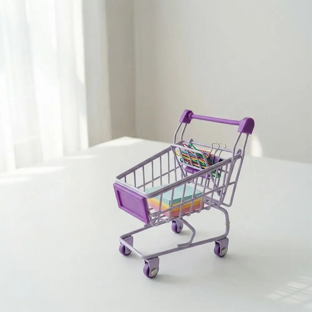 

Creative Metal Mini Storage Basket Model Hollow Trolley Container Decor Organizer Desktop Stationery Holder Office