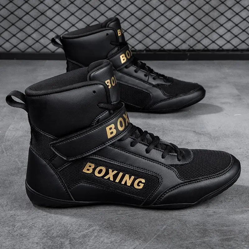 Sapatos de boxe esportes treinamento de combate sapatos de luta para homens e mulheres profissional antiderrapante anti-odor respirável botas de combate