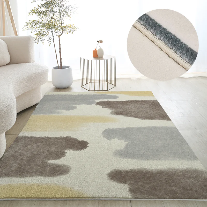 

Wabi Sabi Style Rugs for Bedroom Ins Bedside Carpet Large Area Simple Carpets for Living Room Imitation Cashmere Cloakroom Rug