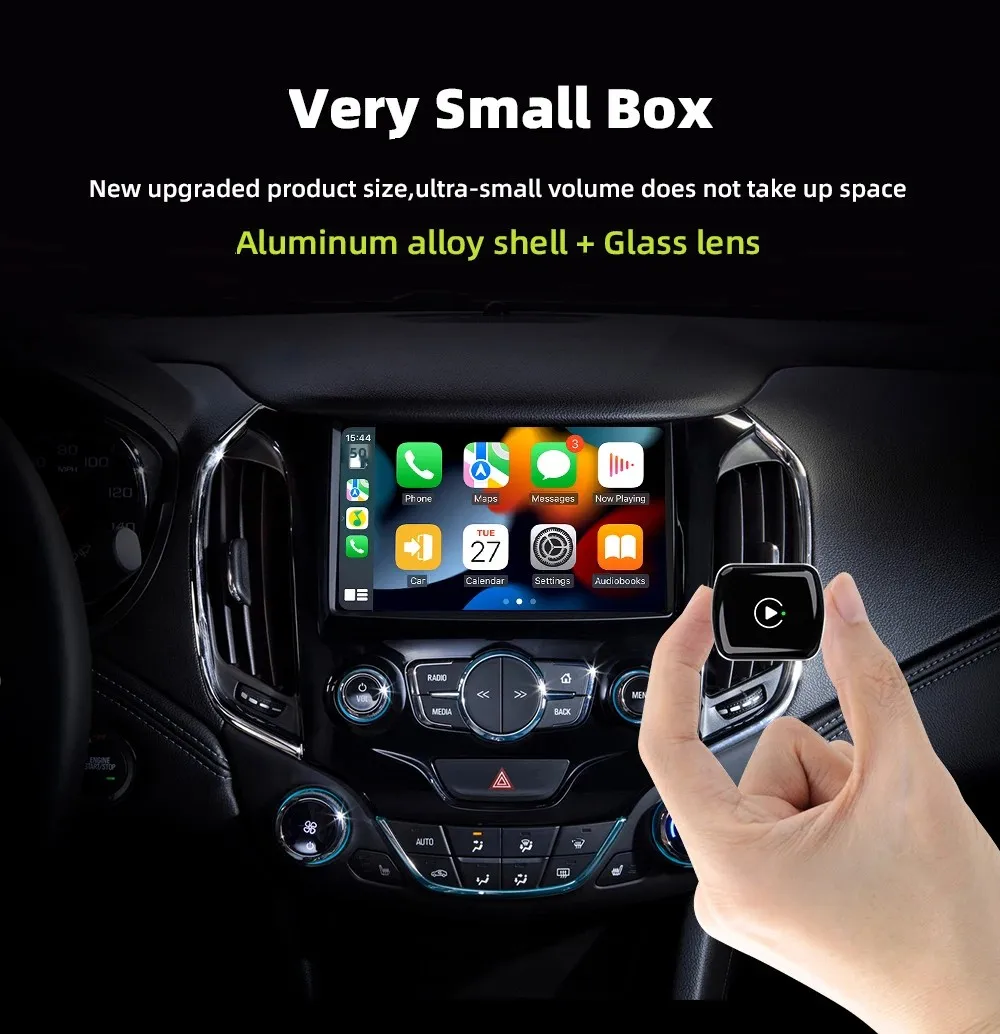 2025 ใหม่ Wireless CarPlay Android Auto Adapter,ชิปอัพเกรด,ขนาดกะทัดรัดพิเศษ,Latency ต่ํา,สําหรับรถยนต์แบบมีสาย CarPlay
