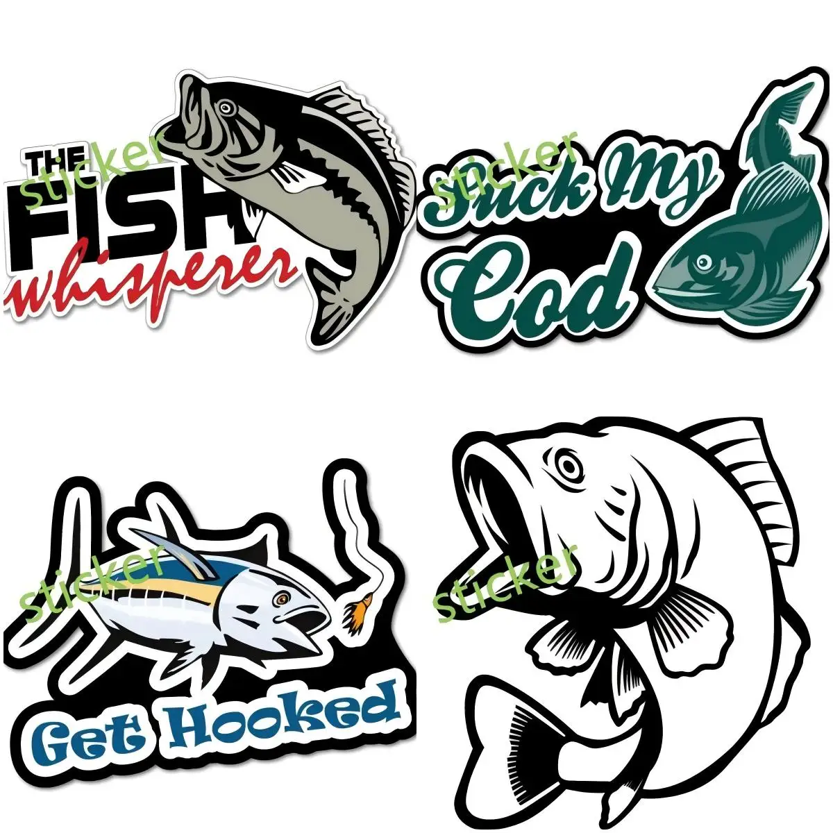 

Fish Trout Hunter Fishing Sticker Decal Waterproof Car Stickers Laptop Windshield Trunk Motorcycles Accsesories