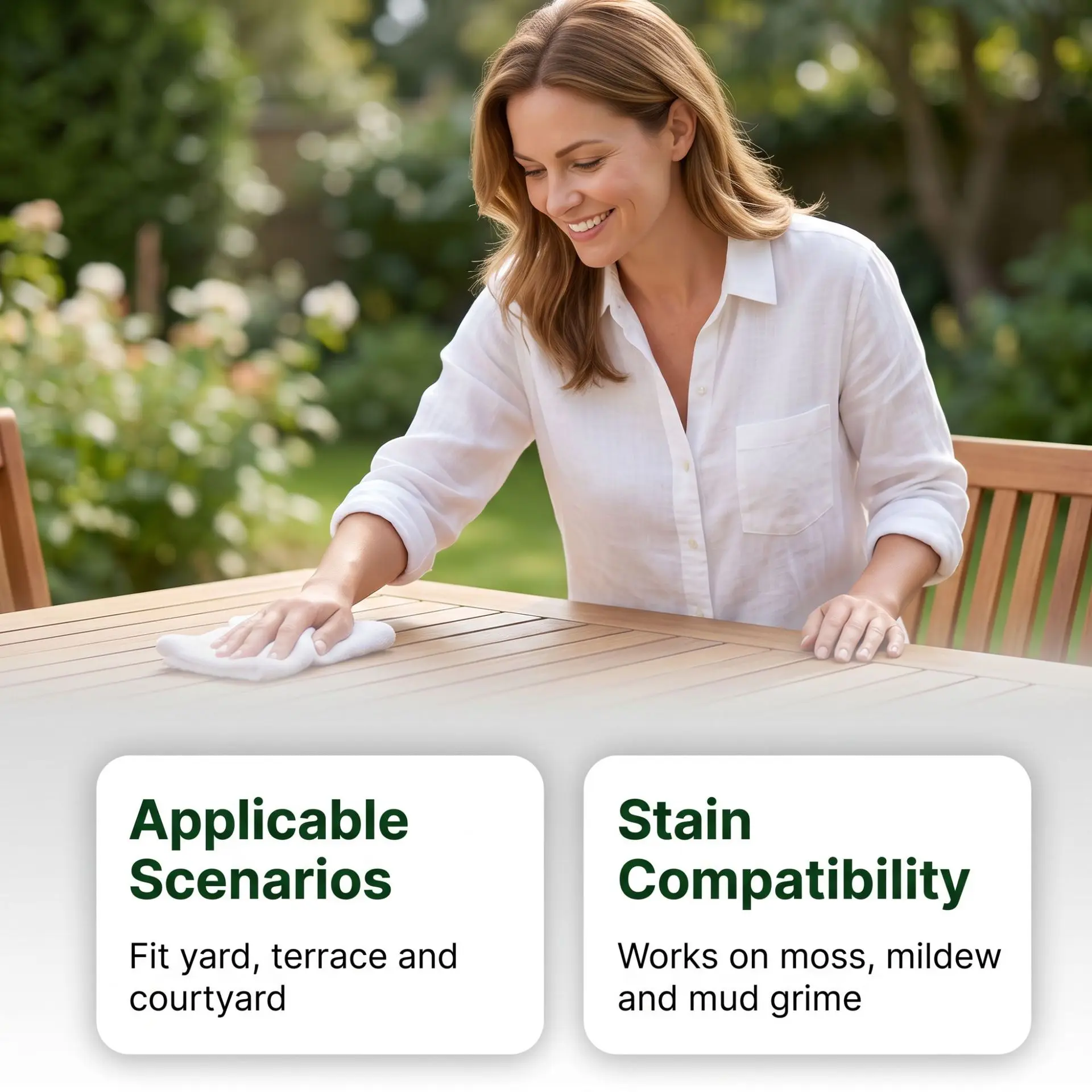 Professional Wood Cleaner Stain Remover for Patio Deck Yard Outdoor Wooden Furniture Polish Restorer 120ml Spray Bottle
