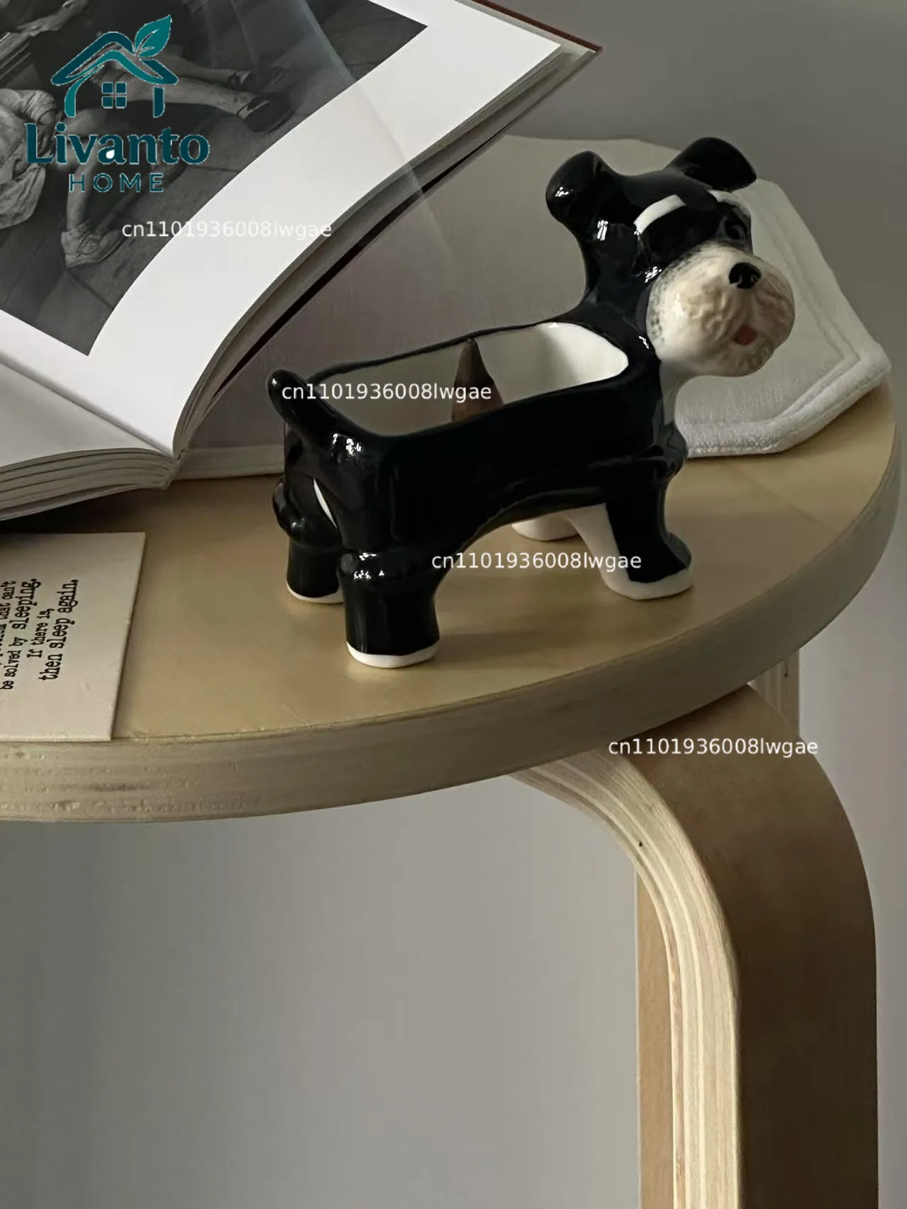 

Shinymomo creative cute cartoon puppy ceramic incense burner ornament ins wind butter cute storage decorative ornament