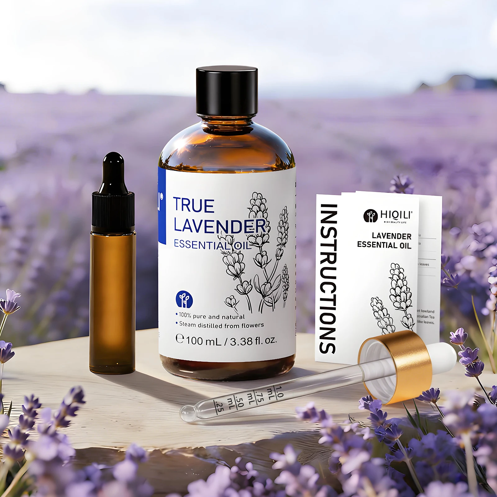 

HIQILI 100ML True Lavender Essential Oil, Humidifier Aromatherapy Essential Oil, 100% Natural, True Lavender Oil Home Fragrance