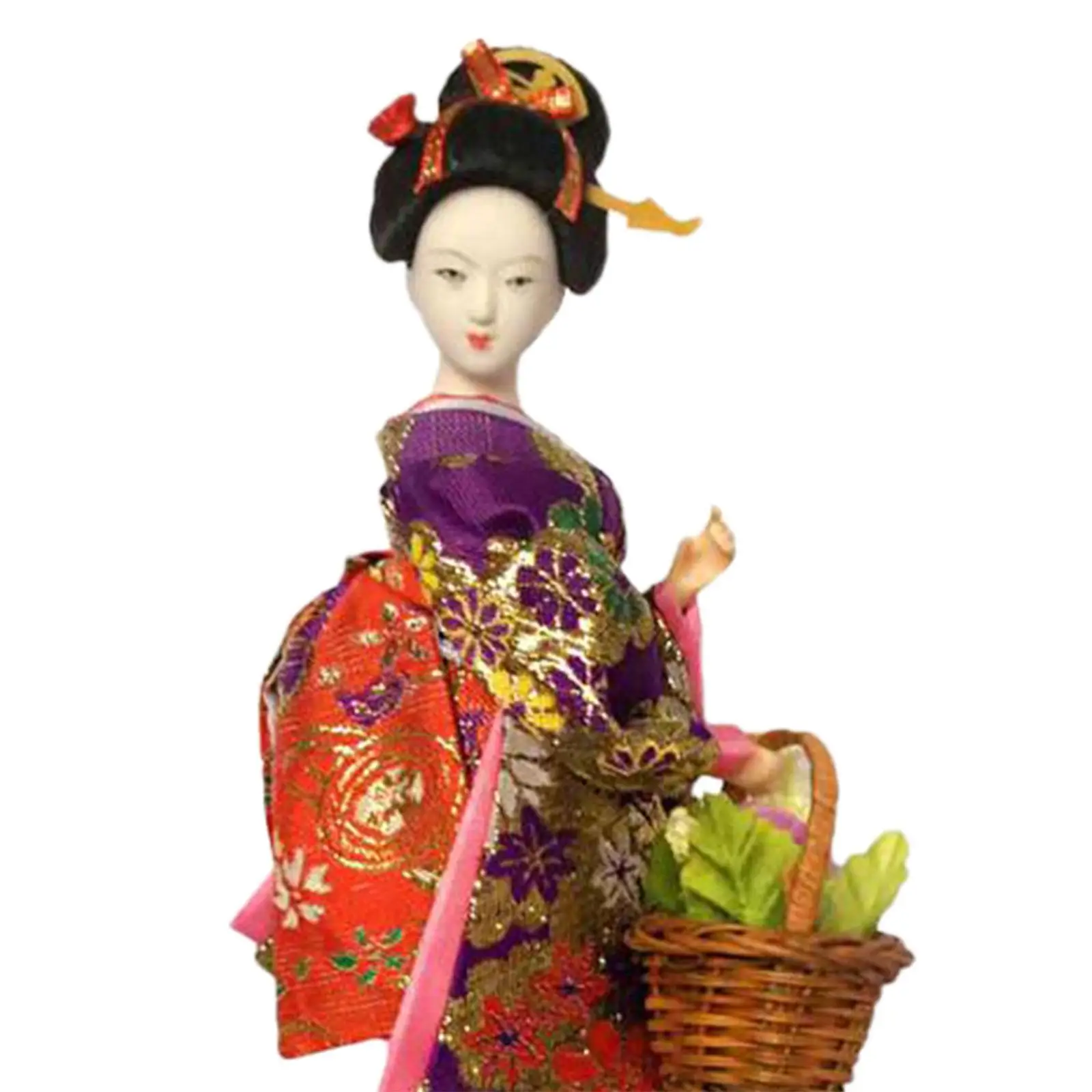 Japanese Geisha Kimono Doll 25cm Ethnic Statue for Cabinet Bedroom Bookshelf