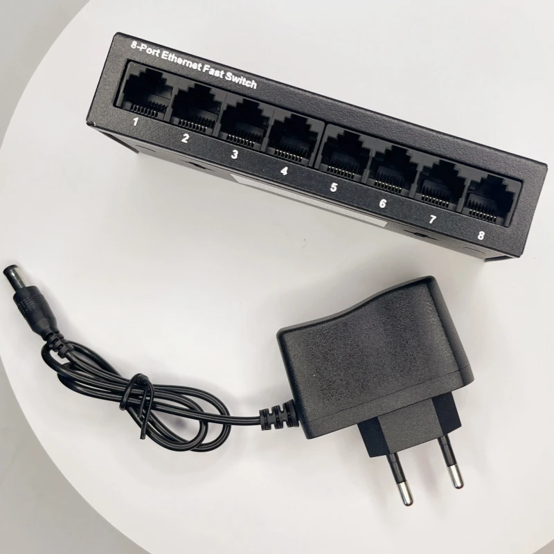 5/8 Port 100mbps Ethernet Switch Mini Network Switch Fast Switch High Performance Smart Switcher RJ45 Hub Internet Injector