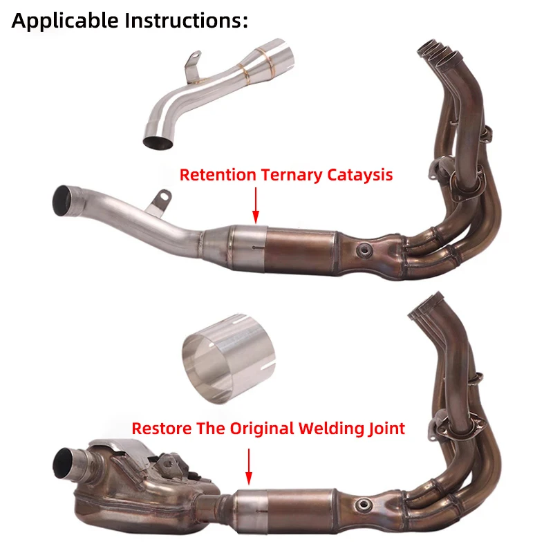 For Kawasaki Ninja 1000SX Z1000SX 2020 - 2023 Motorcycle Exhaust Escape Modify Titanium Alloy Link Pipe Connect Original Muffler