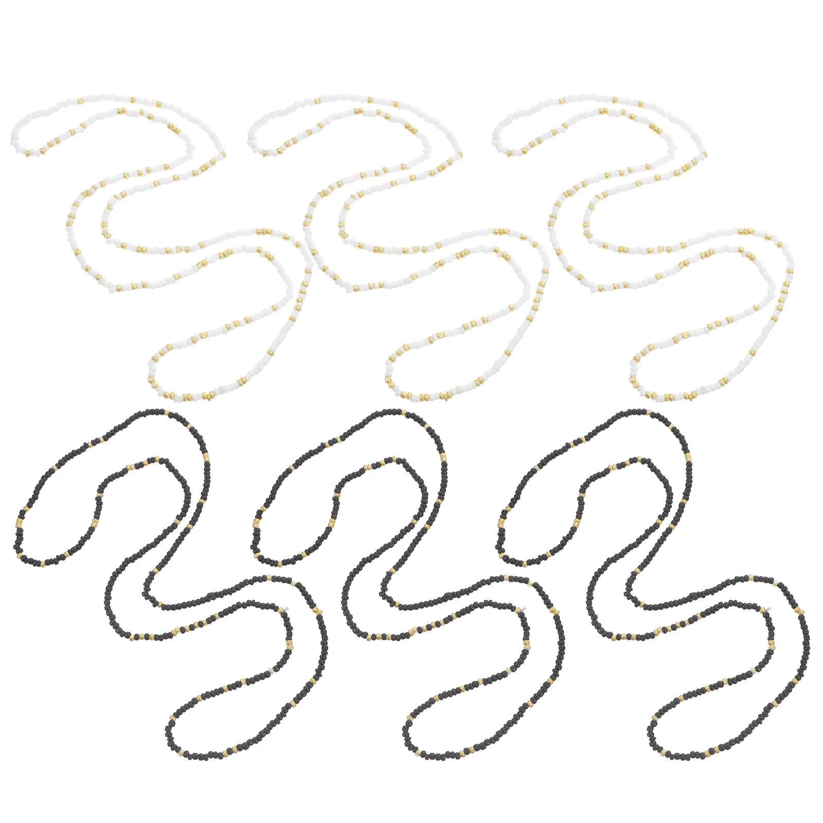 

6Pcs Elastic Waist Beads Colorful Beaded Belly Chain Summer Beach Body Jewelry for Vacation Parties Waist Chain