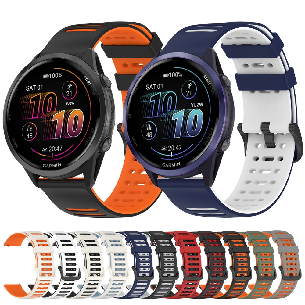 22 mm Uhrenarmbänder für Garmin Forerunner 570 47 mm 265 255 Musik Smartwatch Zubehör Garmin Venu 3 2 Vivoactive 4 Silikonband