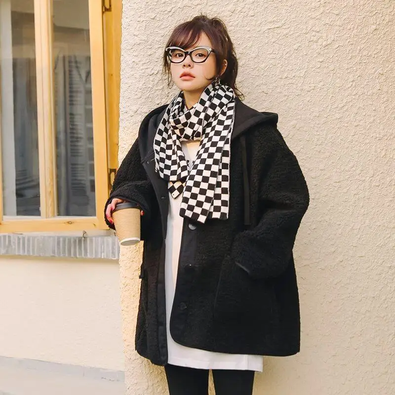 ملابس علوية نسائية شتوية بأكمام جديدة للتنقل ملابس خارجية لطيفة ورائعة سترة كورية معطف طويل كوري شعبي #1