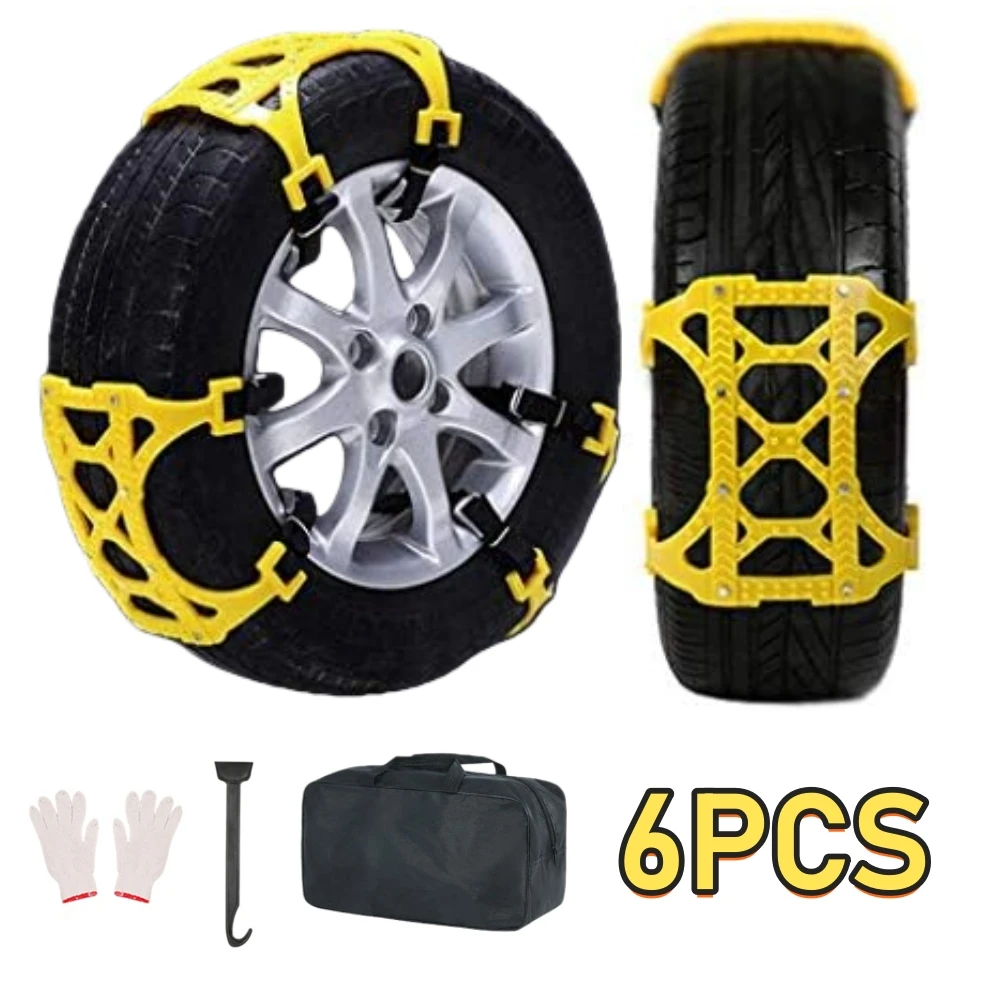 

6 шт., нашивка для снежной цепи из ТПУ, шина от 165 до 275, снежная цепь, мотоциклетная шина, автомобильная нескользящая цепь для кабельной стяжки для автомобильных колес