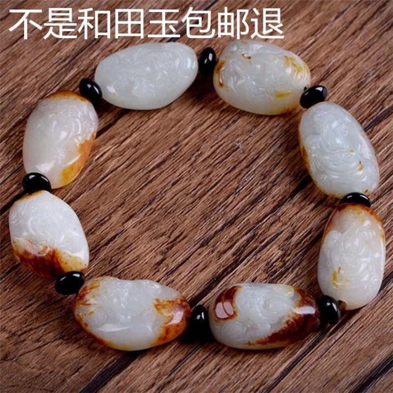 

Подлинный Браслет Hetian God of богатство, Мужская подвеска, семена Саши, Нефритовый Национальный сертификат проверки