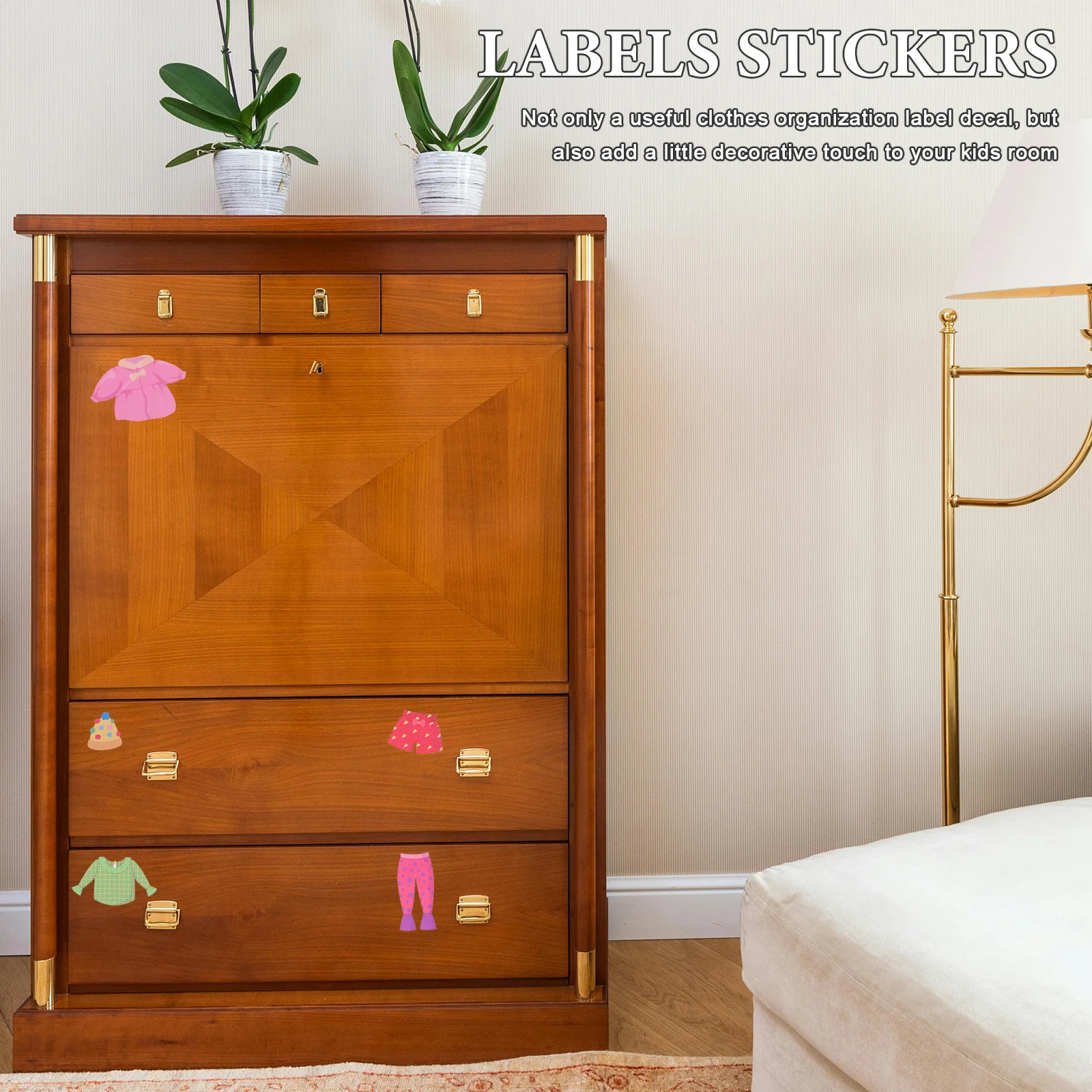 

1 комплект, наклейки для одежды для гардероба для детей, этикетки для комода, классификационные этикетки, легко наносится, гладкие поверхности, организация дома