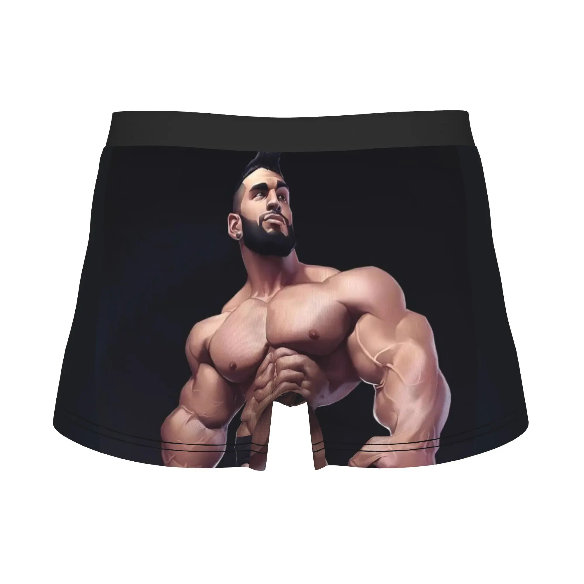 Sexy Hunk Cartoon Muscle Man Gym Body Art Boxers Shorts Men Pride Gay Art Briefs Underwear Cool Underpants