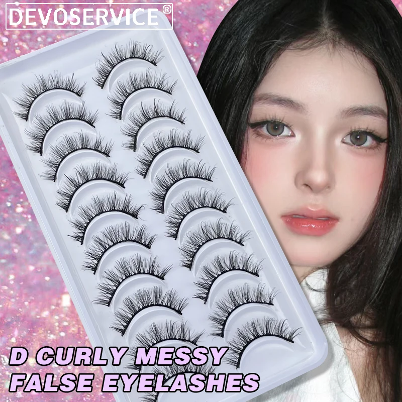 

Little Devil Fairy Cluster False Eyelashes Comics Natural Eyelash Full Stripe Lashes with Eyeliner Effect Cosplay Volume Lashes